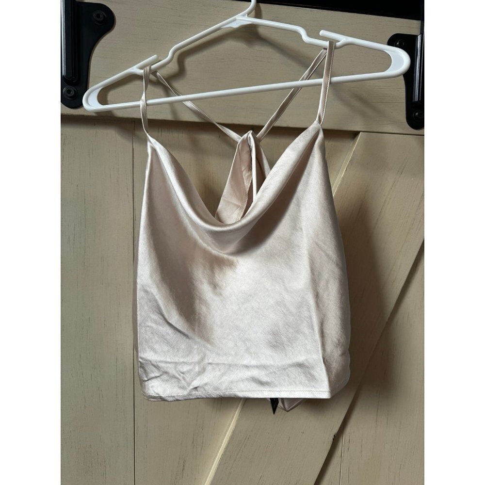 Lulus Hold Onto Love Satin Cowlneck Cami Tank Top - Picture 1 of 2